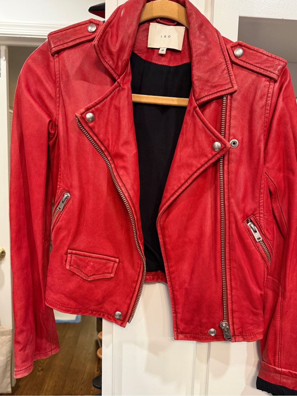 Iro Red motorcycle jacket size 36